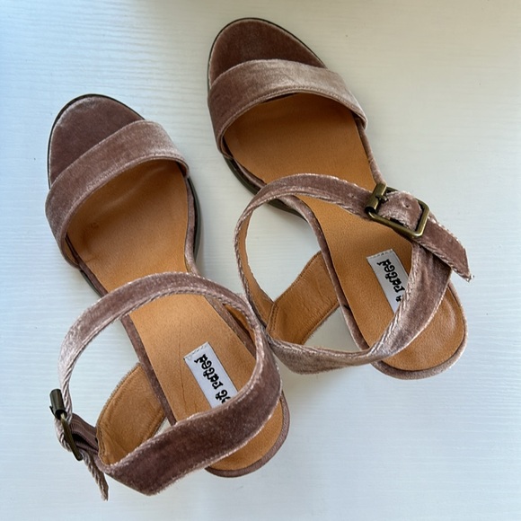 Blush Velvet Strappy Heels - Picture 4 of 7